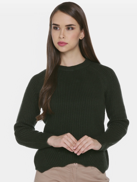 

Honey by Pantaloons Women Green Self Design Pullover