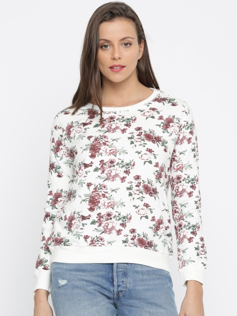 

Honey by Pantaloons Women Off-White & Green Printed Sweatshirt