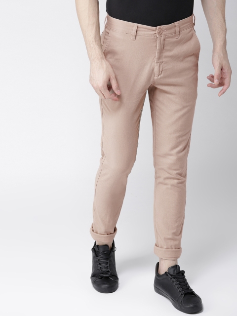 

Mast & Harbour Men Beige Slim Fit Solid Regular Trousers