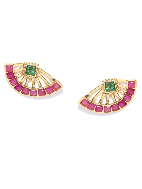 

Alamod Pink & Green Gold Plated Stone-Studded Ear Jacket