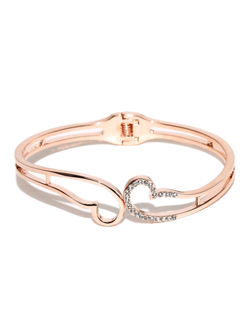 

Alamod Rose Gold-Plated CZ Stone-Studded Bangle-Style Bracelet