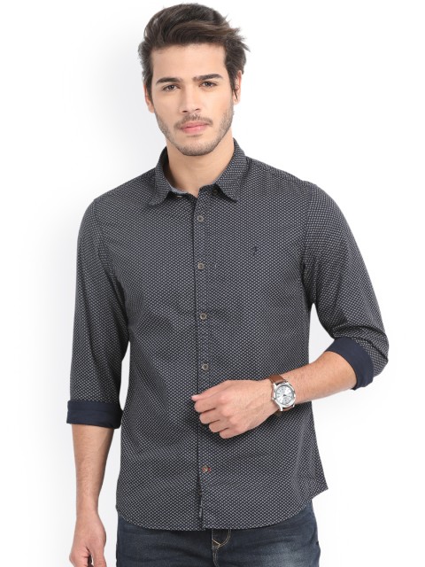 

Indian Terrain Men Navy Blue Chiseled Slim Fit Printed Casual Shirt