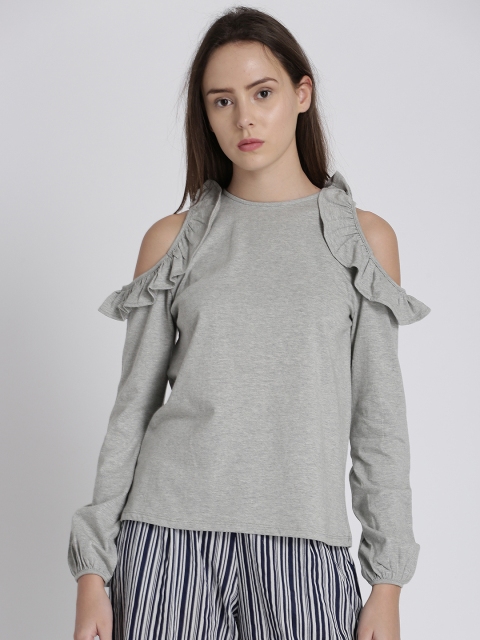 

Chemistry Women Grey Melange Solid Top