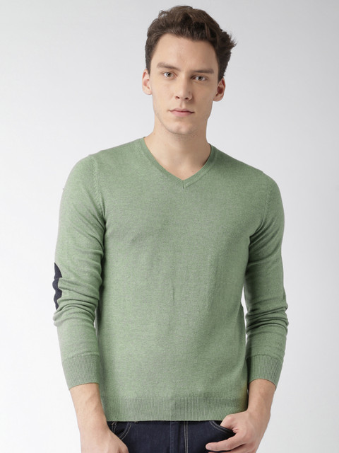 

Celio Men Green Solid Pullover