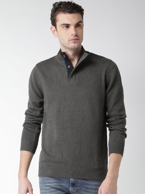 

Celio Men Grey Solid Pullover
