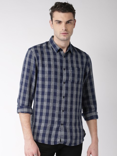 

Celio Men Blue Checked Casual Shirt