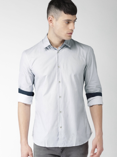 

Celio Men Blue Slim Fit Printed Casual Shirt