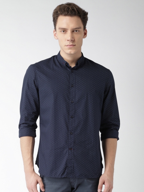 

Celio Men Navy Blue Regular Fit Printed Casual Shirt