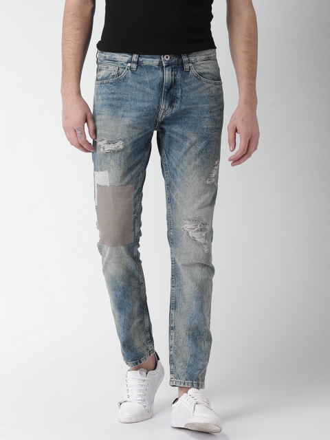 

Celio Men Blue Tapered Fit Mid-Rise Mildly Distressed Jeans
