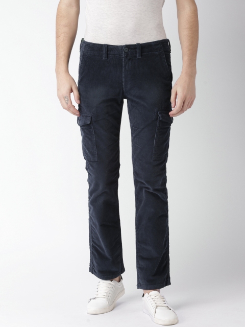 

Celio Men Navy Blue Solid Cargos