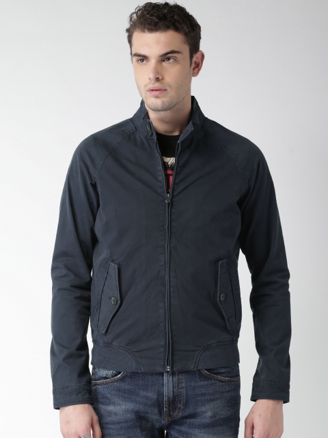 

Celio Men Navy Blue Solid Bomber