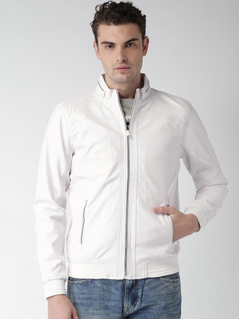 

Celio Men White Solid Bomber