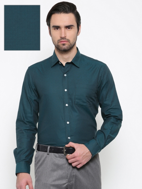 

Arrow Men Teal Green Slim Fit Self Design Formal Shirt