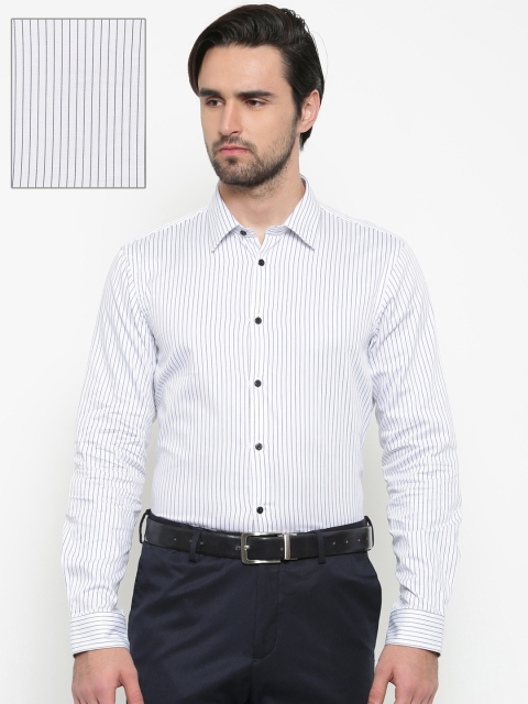 

Arrow New York Men White & Black Slim Fit Striped Formal Shirt