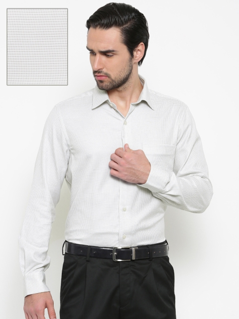 

Arrow Men Off-White & Grey Regular Fit Self Design Formal Shirt