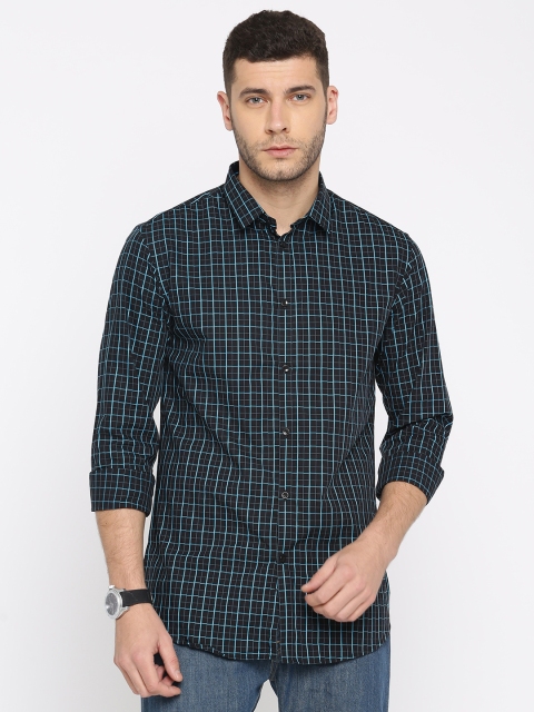 

Arrow New York Men Black & Blue Snug Fit Checked Formal Shirt