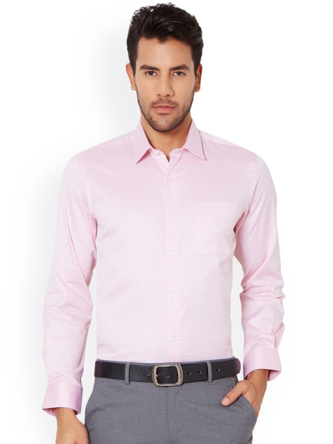 

Peter England Elite Men Pink Slim Fit Self Design Formal Shirt