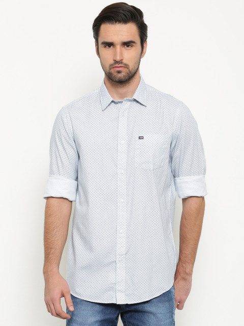 

Arrow Sport Men White & Blue Slim Fit Checked Casual Shirt