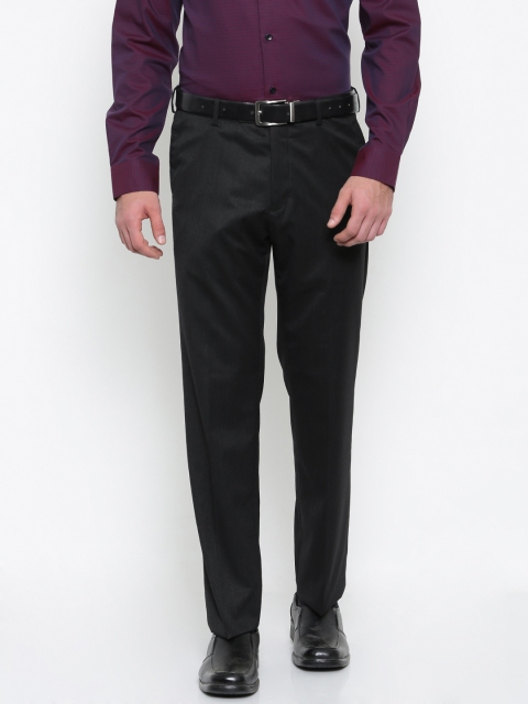

Arrow Men Charcoal Grey Smart Regular Fit Solid Formal Trousers
