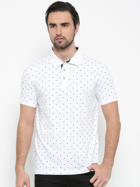 

Arrow Blue Jean Co. Men White Printed Polo T-shirt