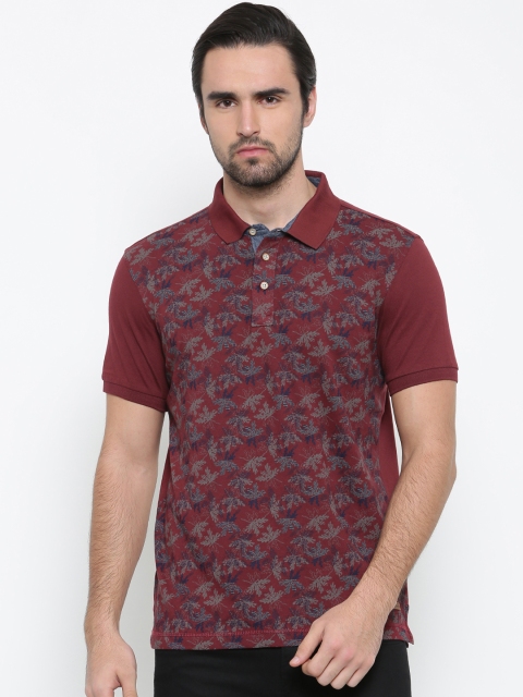 

Arrow Blue Jean Co. Men Maroon Printed Polo T-shirt