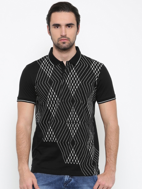 

Arrow New York Men Black Printed Polo T-shirt