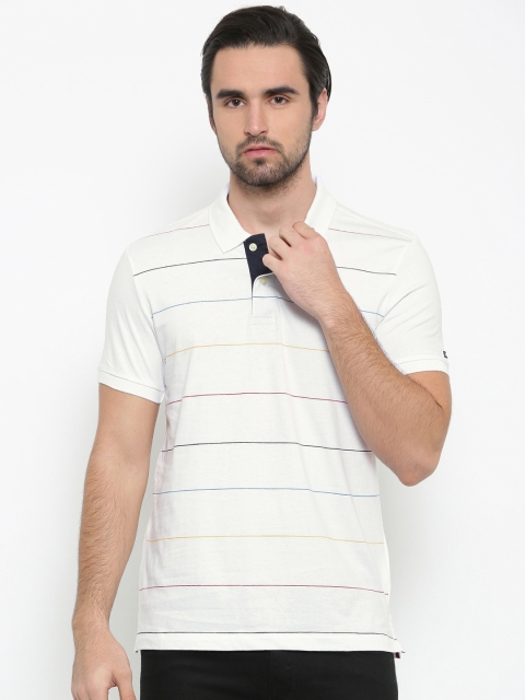 

Arrow Sport Men White Striped Polo T-shirt