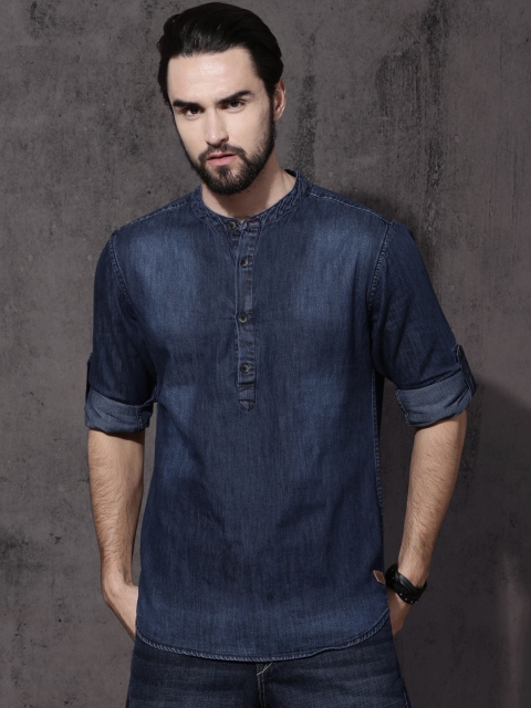 

Roadster Men Blue Regular Fit Faded Casual Shirt