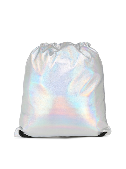 

FOREVER 21 Women Silver-Toned Solid Backpack