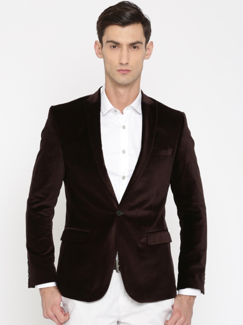 

Peter England Brown Slim Fit Single-Breasted Party Blazer