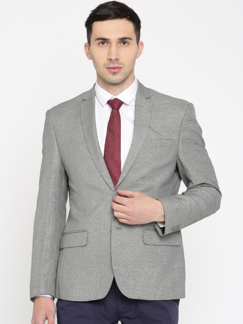 

Peter England Grey Single-Breasted Regular Italian Fit Formal Blazer, Blue