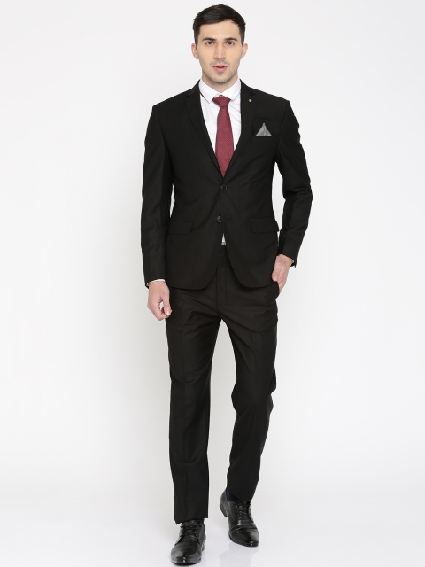 

Peter England Men Black Slim Euro Fit Single-Breasted Formal Suit