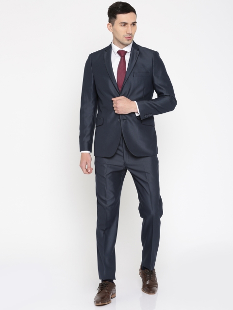 

Peter England Men Navy Slim Euro Fit Single-Breasted Party Suit, Blue