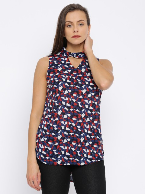 

Annabelle by Pantaloons Women Navy Printed Top, Navy blue