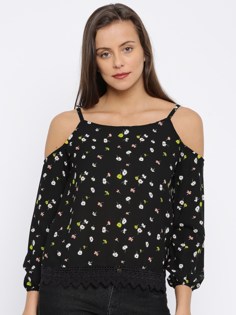 

Honey by Pantaloons Women Black Printed Top