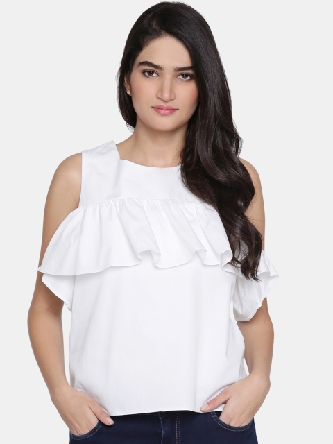 

SF JEANS by Pantaloons Women White Solid Top
