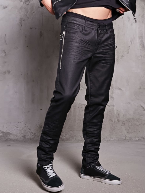 

FOREVER 21 Men Black Slim Fit Mid-Rise Clean Look Jeans