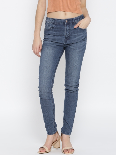 

FOREVER 21 Women Blue Skinny Fit High-Rise Clean Look Stretchable Jeans