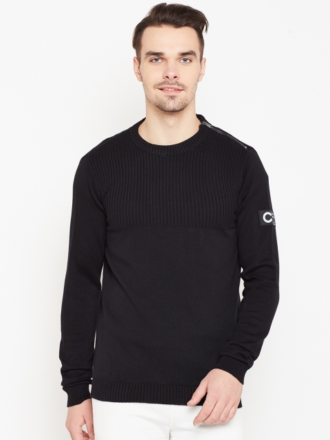 

Jack & Jones Men Black Ribbed Sweater