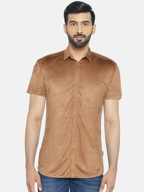 

Jack & Jones Men Brown Regular Fit Solid Casual Shirt