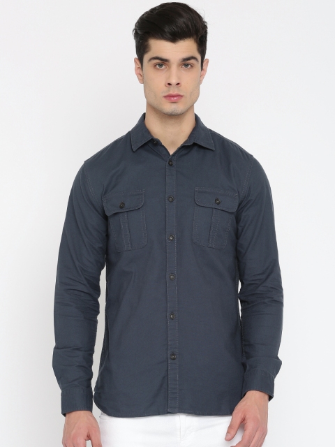 

Jack & Jones Men Blue Slim Fit Solid Casual Shirt
