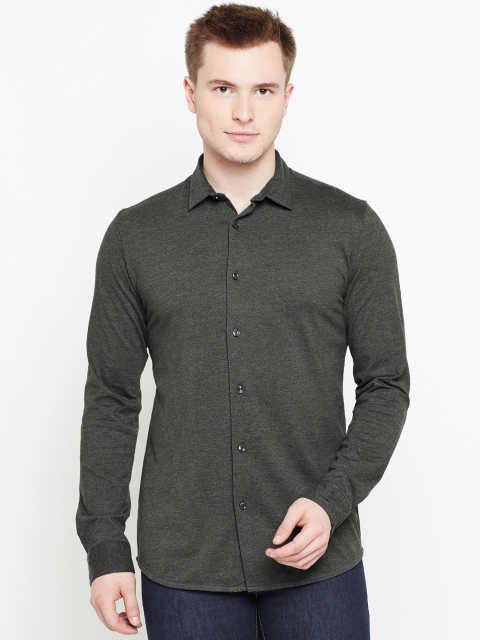 

Jack & Jones Men Charcoal Grey Solid Casual Shirt