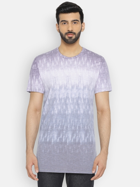 

Jack & Jones Men Grey & Off-White Printed Round Neck T-shirt
