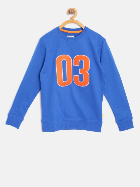 

Pepe Jeans Boys Blue Solid Sweatshirt with Applique Detail