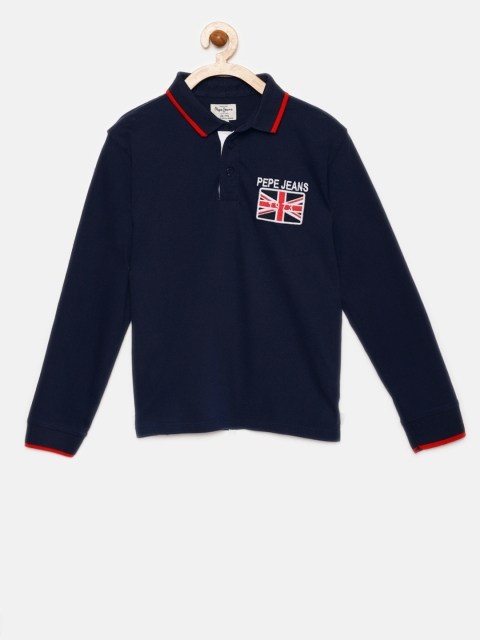 

Pepe Jeans Boys Navy Blue Arnet LS J Polo Collar T-shirt