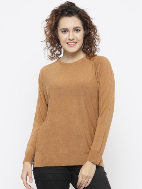 

FOREVER 21 Women Brown Solid Pullover