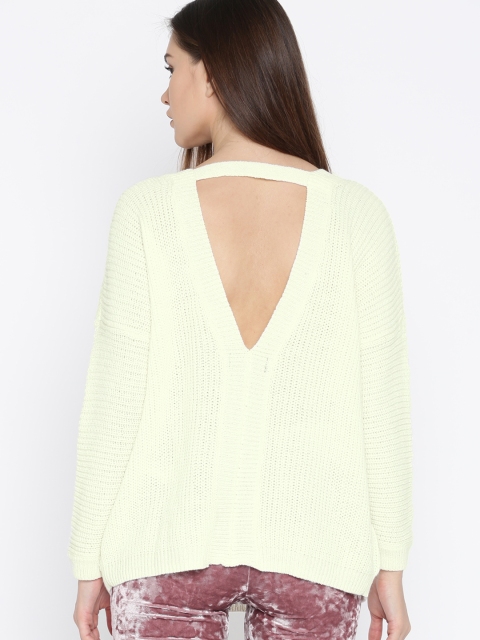 

FOREVER 21 Women Cream-Coloured Solid Pullover