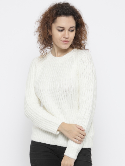

FOREVER 21 Women White Solid Sweater