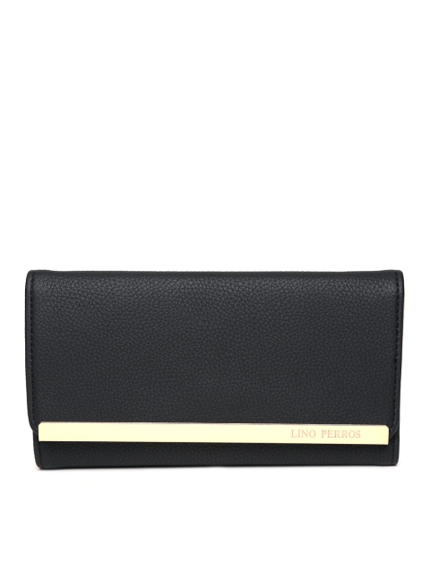 

Lisa Haydon for Lino Perros Women Black Solid Three Fold Wallet