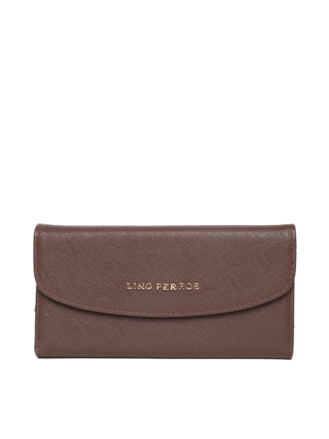 

Lino Perros Women Brown Solid Three Fold Wallet